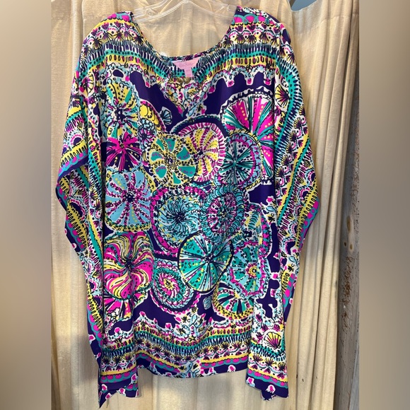 EUC Lilly Pulitzer Beach Plum Skipping
Stones Silk Lindamarie Caftan Dress XS-S - Picture 4 of 6